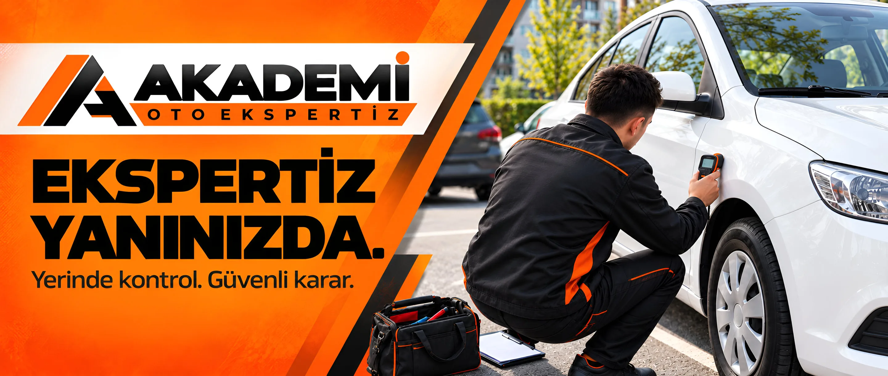 Ekspertiz yanınızda. Yerinde kontrol, güvenli karar. Akademi Oto Ekspertiz uzmanı aracın bulunduğu yerde boya kalınlığını ölçüyor
